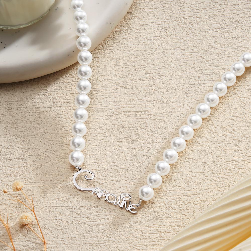 Custom Name Pearl Necklace Classic Girl Gift - soufeeluk