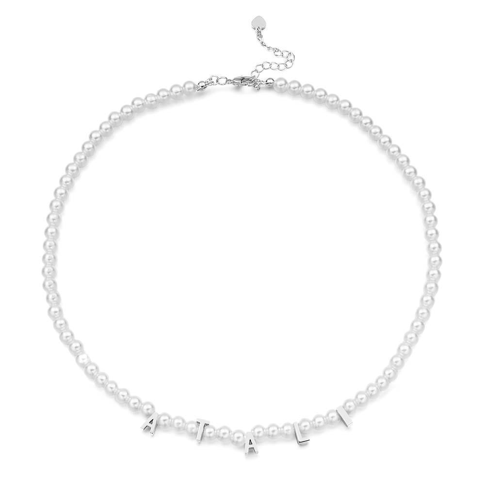 Personalised Pearl Necklace Custom Name Necklace Gift For Her - soufeeluk