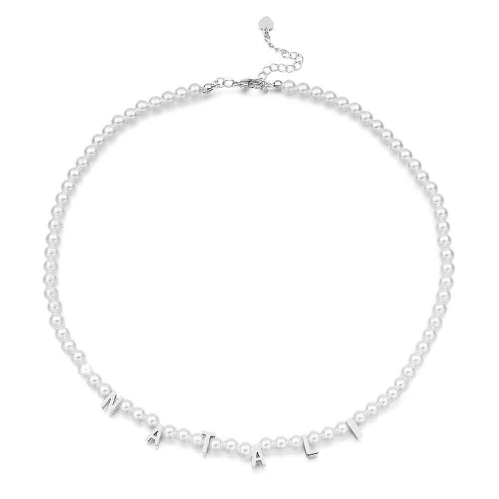Personalised Pearl Necklace Custom Name Necklace Gift For Her - soufeeluk
