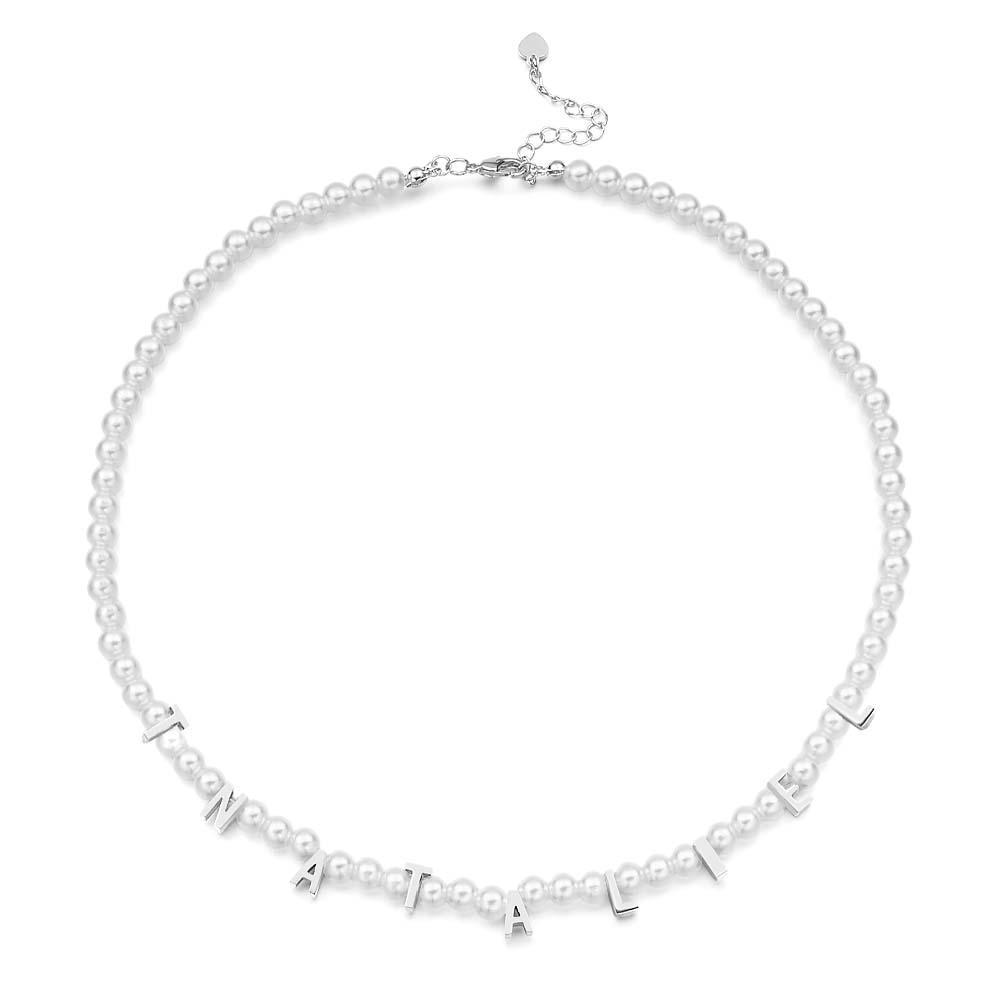 Personalised Pearl Necklace Custom Name Necklace Gift For Her - soufeeluk