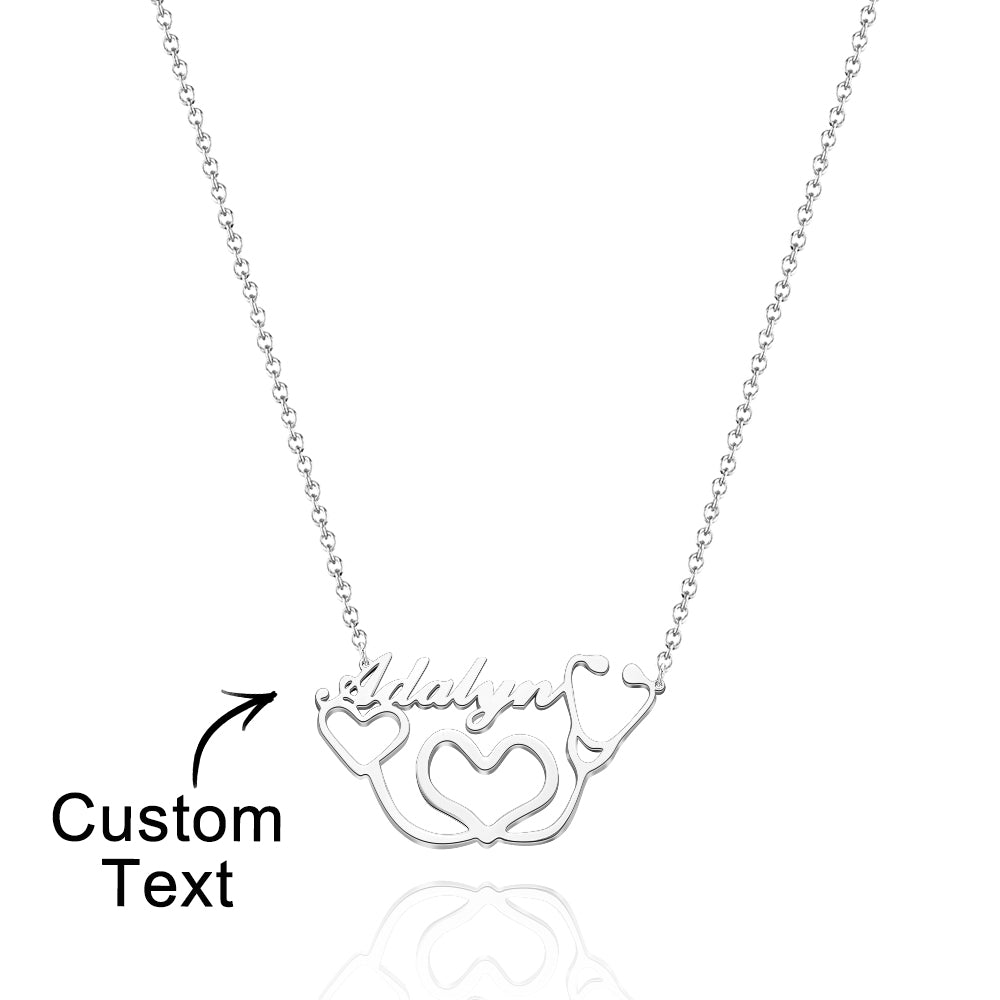 Personalised Heart-Shaped Stethoscope Necklace - Custom Name Medical Jewellery Gift for Healthcare Professionals - soufeeluk