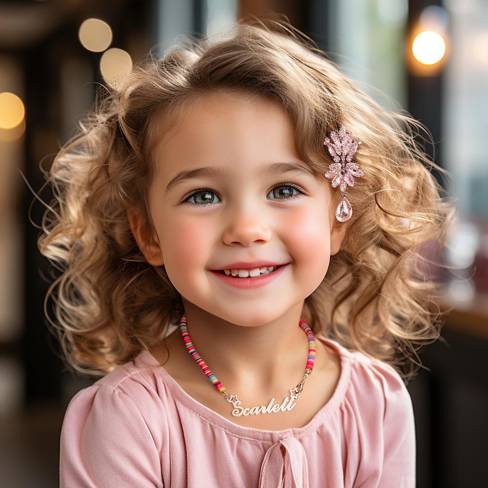 Rainbow Magic Girls Name Necklace Personalised Children Nameplate Necklace Gift