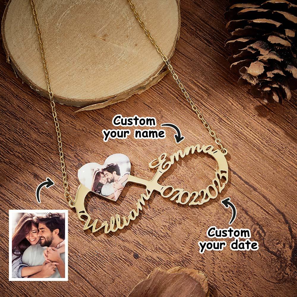 Personalised Name Necklace Custom Infinity Necklace Anniversary Wedding Gift for Her - soufeeluk