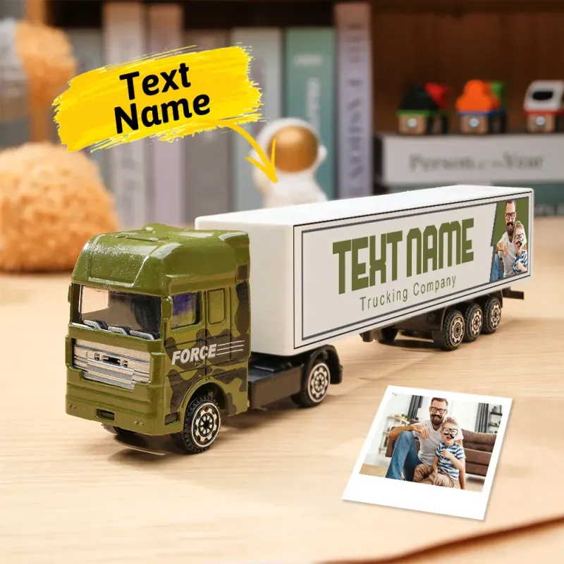 Personalized Kids Toy Truck, Customized Model Toy Truck Carrier Truck Car Construction Vehicles Toys With Your Child's Name, Father's Day Gift - soufeeluk