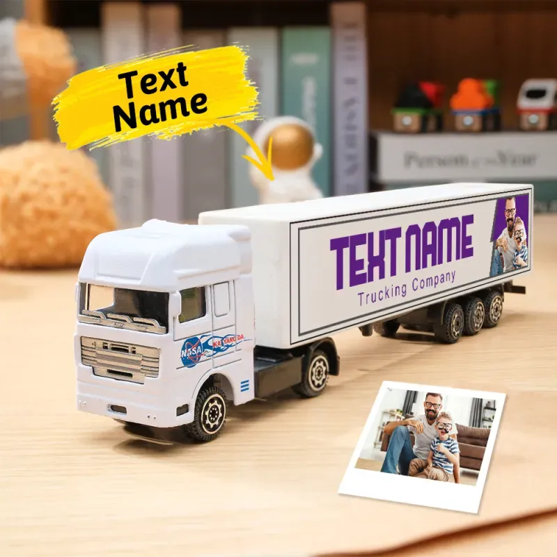 Personalized Kids Toy Truck, Customized Model Toy Truck Carrier Truck Car Construction Vehicles Toys With Your Child's Name, Father's Day Gift - soufeeluk