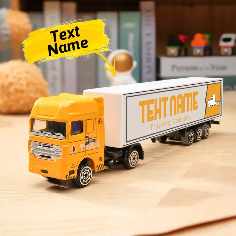 Personalized Kids Toy Truck, Customized Model Toy Truck Carrier Truck Car Construction Vehicles Toys With Your Child's Name, Father's Day Gift - soufeeluk