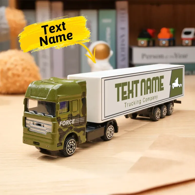 Personalized Kids Toy Truck, Customized Model Toy Truck Carrier Truck Car Construction Vehicles Toys With Your Child's Name, Father's Day Gift - soufeeluk