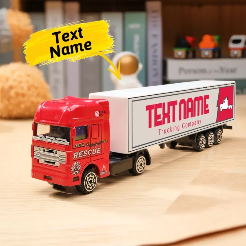 Personalized Kids Toy Truck, Customized Model Toy Truck Carrier Truck Car Construction Vehicles Toys With Your Child's Name, Father's Day Gift - soufeeluk