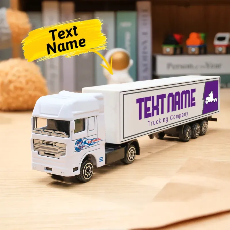 Personalized Kids Toy Truck, Customized Model Toy Truck Carrier Truck Car Construction Vehicles Toys With Your Child's Name, Father's Day Gift - soufeeluk