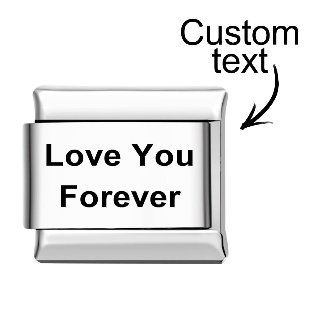 Custom Text Italian Charm For Italian Charm Bracelets Personalised Composable Link - soufeeluk