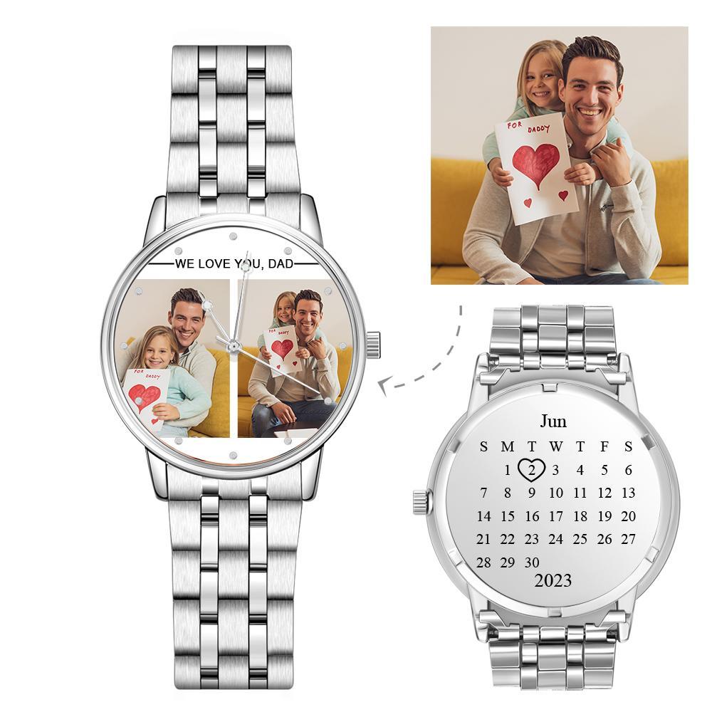 Custom Engraved Photo Watch Personalized Engraved Picture Watch Father's Day Gifts For Dad - soufeeluk