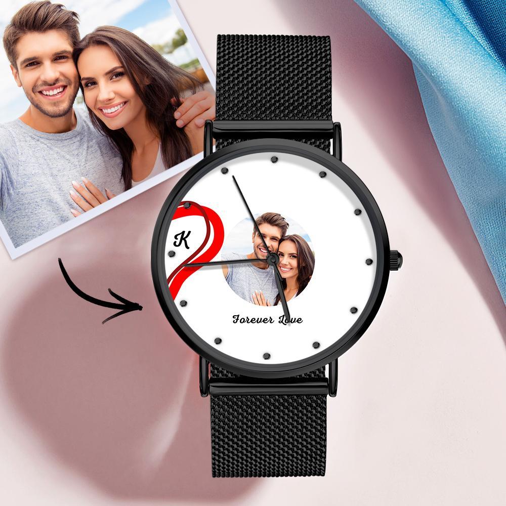 Splicing Red Heart Photo Watch Romantic Valentine's Day Gifts For Couples - soufeeluk