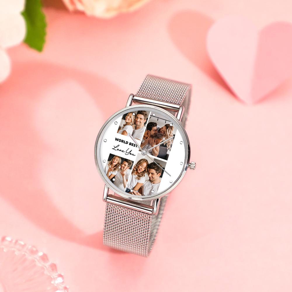 Personalized Engraved Photo Watches With Alloy Strap Valentine's Day Gift For Him