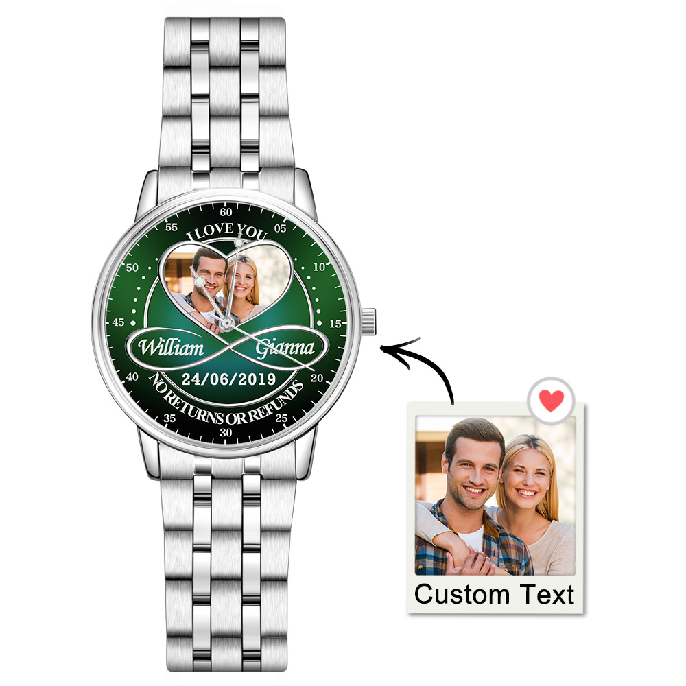 Custom Couple Photo Watches Custom Infinity Watch Stainless Steel Watches Various Watch Styles Couple Gifts - soufeeluk