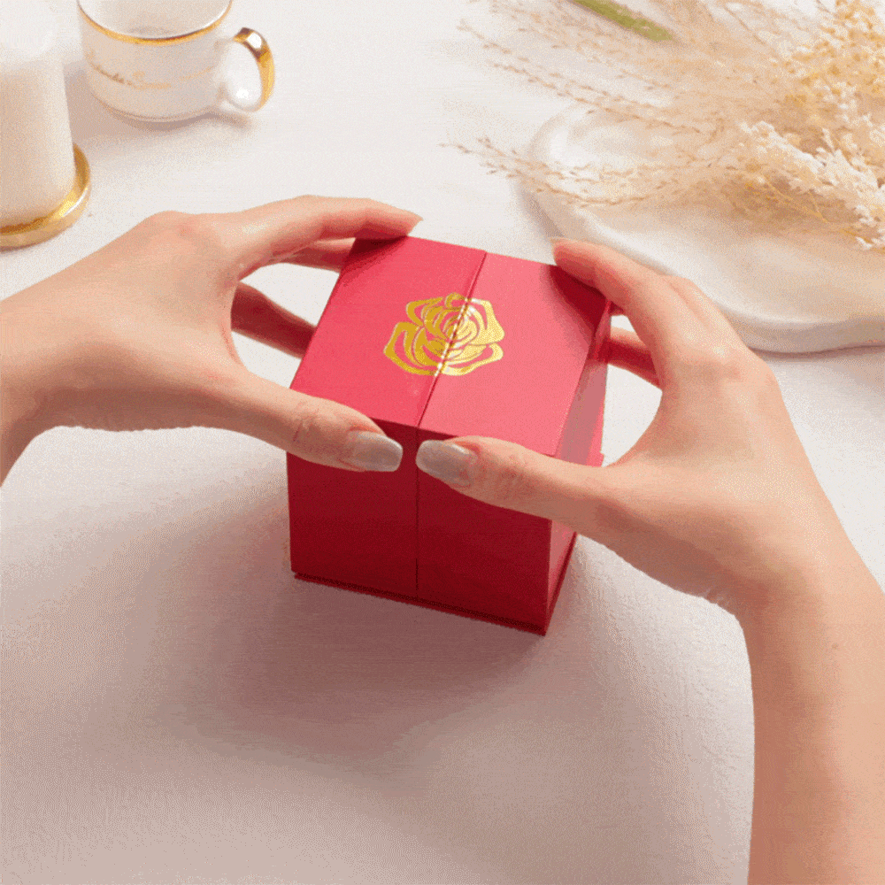 Romantic Liftable Rose Shaped Necklace Gift Box Jewellery Gift Box - soufeeluk