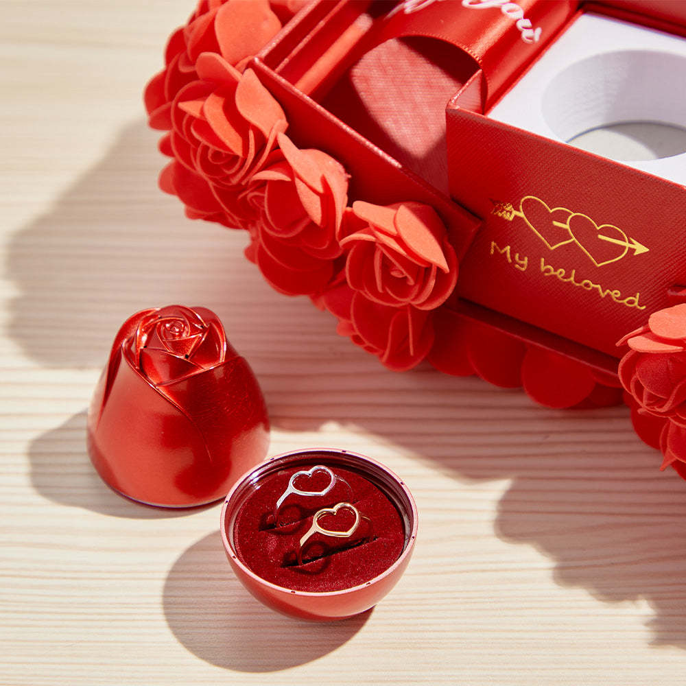 Rose Bouquet Liftable Rose Shaped Jewellery Box Romantic Gift Box - soufeeluk