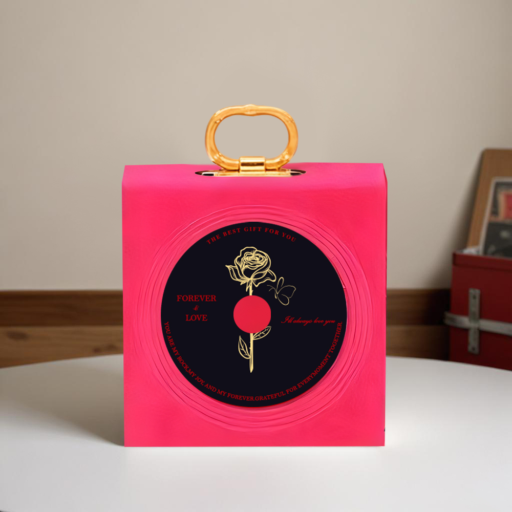 Stylish Pink Gift Box for Fridge Magnets - soufeeluk