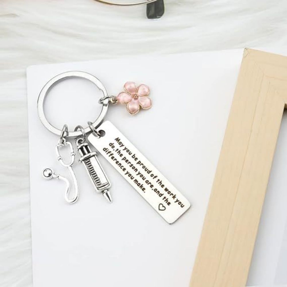 Nurse Keychain Stainless Steel Keychain Gifts For Women Nurses Week Gifts Nursing Graduation Gift Nurse Practitioner Gifts - soufeeluk