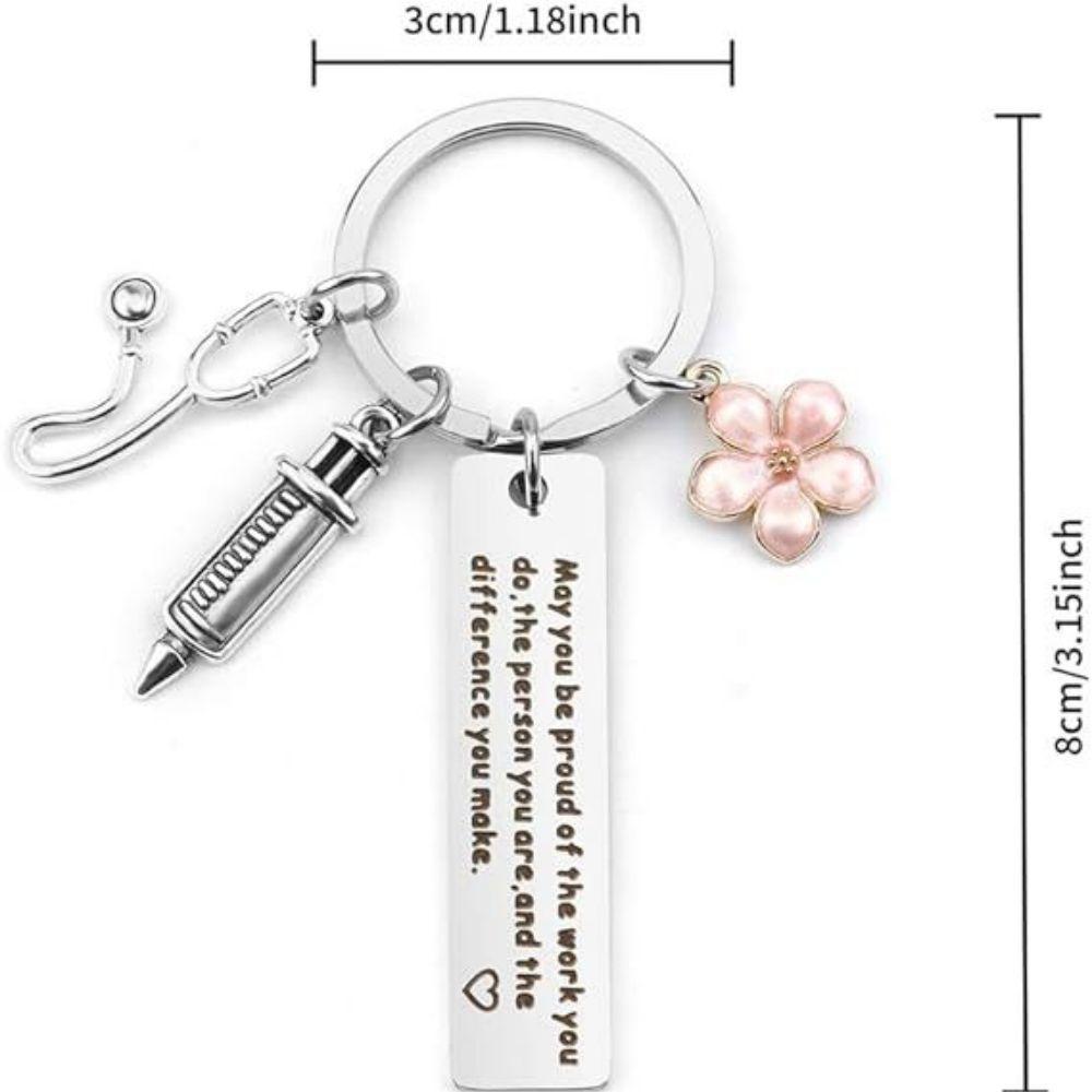 Nurse Keychain Stainless Steel Keychain Gifts For Women Nurses Week Gifts Nursing Graduation Gift Nurse Practitioner Gifts - soufeeluk