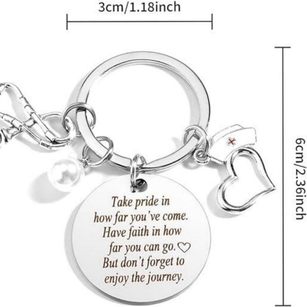 Nurse Keychain Stainless Steel Keychain Gifts For Women Nurses Week Gifts Nursing Graduation Gift Nurse Practitioner Gifts - soufeeluk