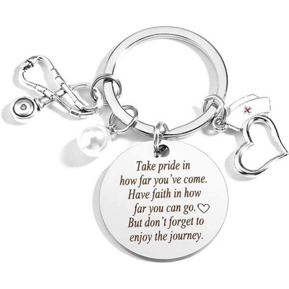 Nurse Keychain Stainless Steel Keychain Gifts For Women Nurses Week Gifts Nursing Graduation Gift Nurse Practitioner Gifts - soufeeluk