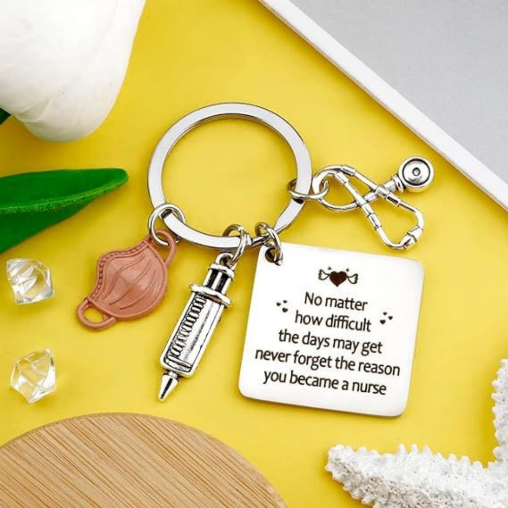 Nurse Keychain Stainless Steel Keychain Gifts For Women Nurses Week Gifts Nursing Graduation Gift Nurse Practitioner Gifts - soufeeluk