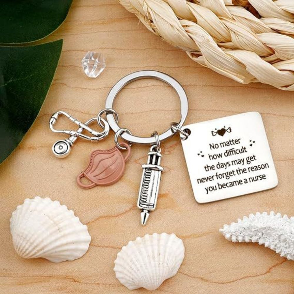 Nurse Keychain Stainless Steel Keychain Gifts For Women Nurses Week Gifts Nursing Graduation Gift Nurse Practitioner Gifts - soufeeluk