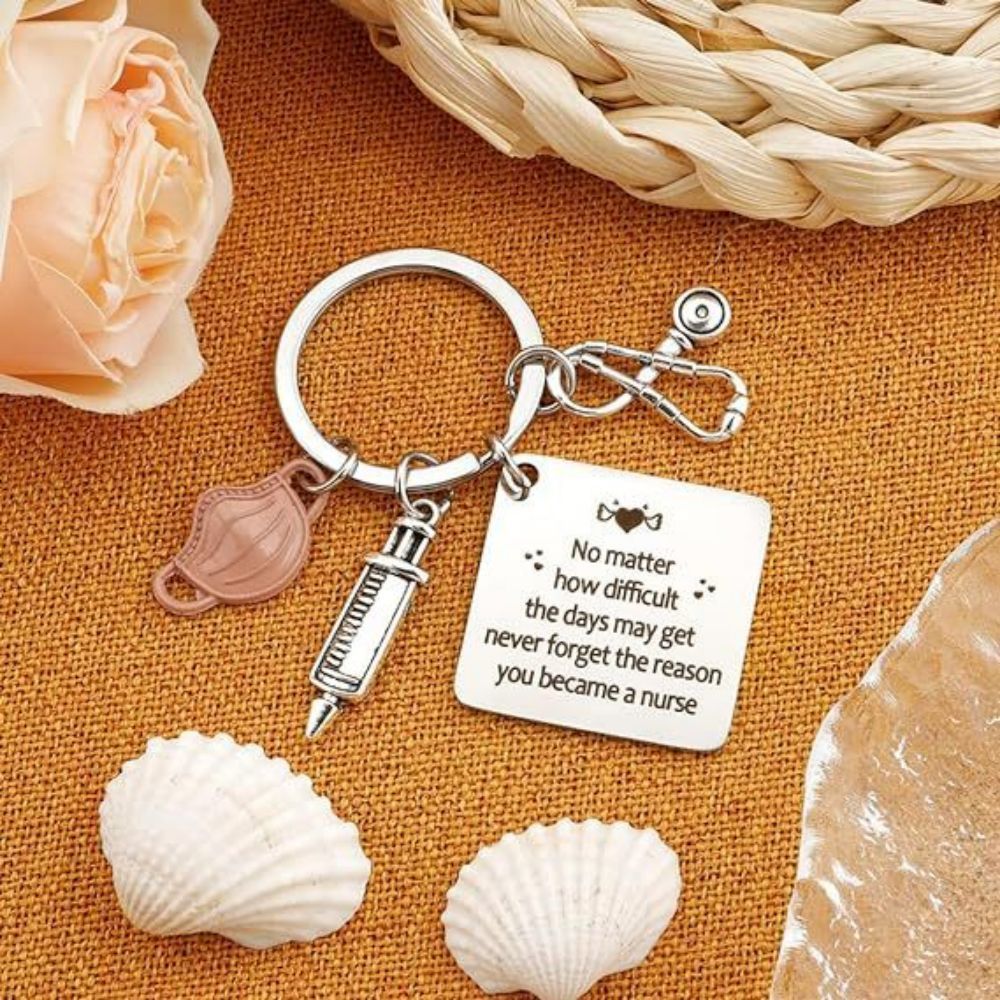 Nurse Keychain Stainless Steel Keychain Gifts For Women Nurses Week Gifts Nursing Graduation Gift Nurse Practitioner Gifts - soufeeluk