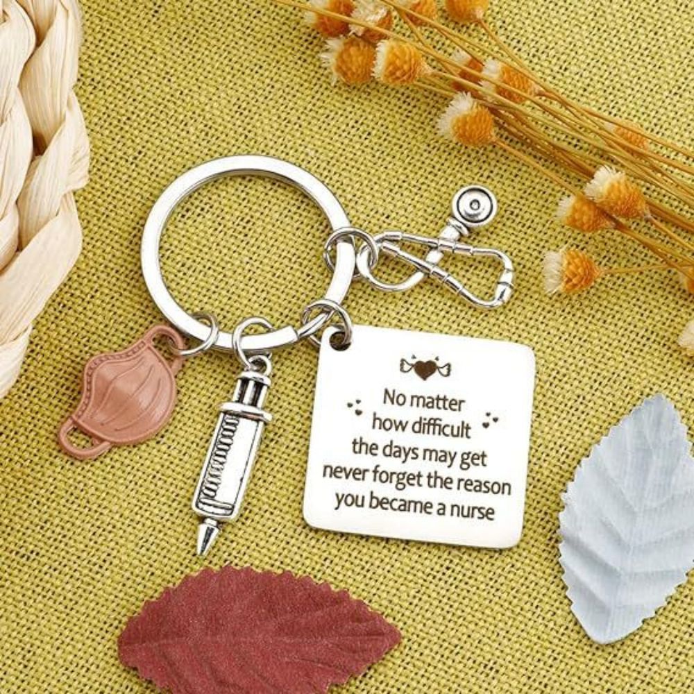 Nurse Keychain Stainless Steel Keychain Gifts For Women Nurses Week Gifts Nursing Graduation Gift Nurse Practitioner Gifts - soufeeluk