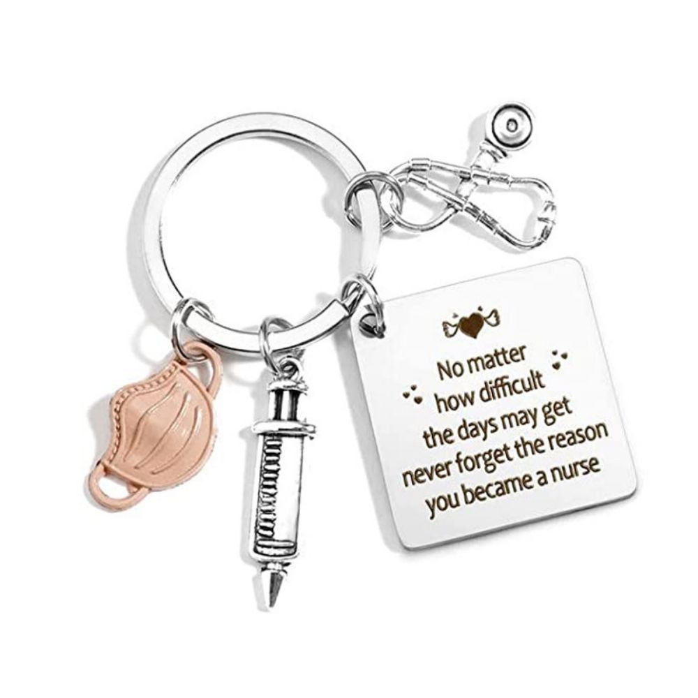 Nurse Keychain Stainless Steel Keychain Gifts For Women Nurses Week Gifts Nursing Graduation Gift Nurse Practitioner Gifts - soufeeluk