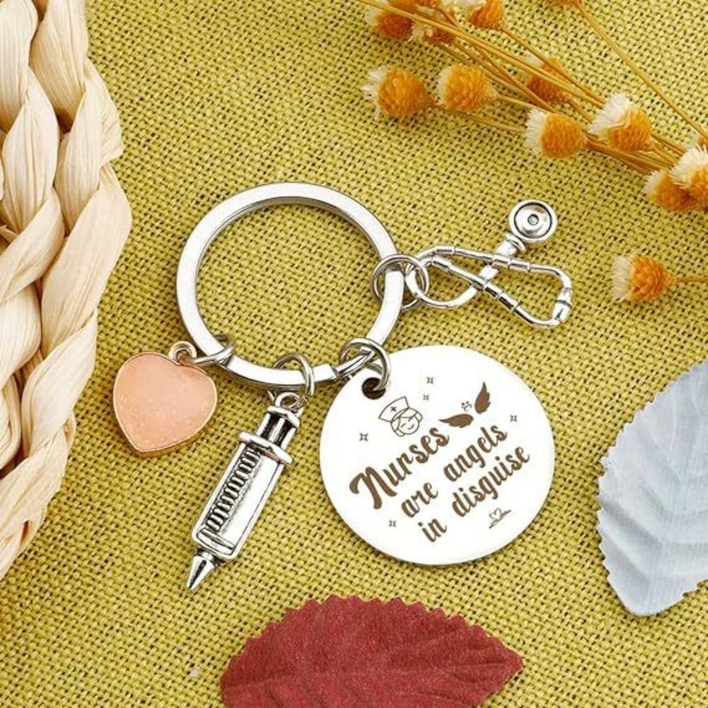Nurse Keychain Stainless Steel Keychain Gifts For Women Nurses Week Gifts Nursing Graduation Gift Nurse Practitioner Gifts - soufeeluk