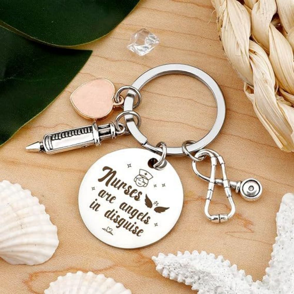 Nurse Keychain Stainless Steel Keychain Gifts For Women Nurses Week Gifts Nursing Graduation Gift Nurse Practitioner Gifts - soufeeluk