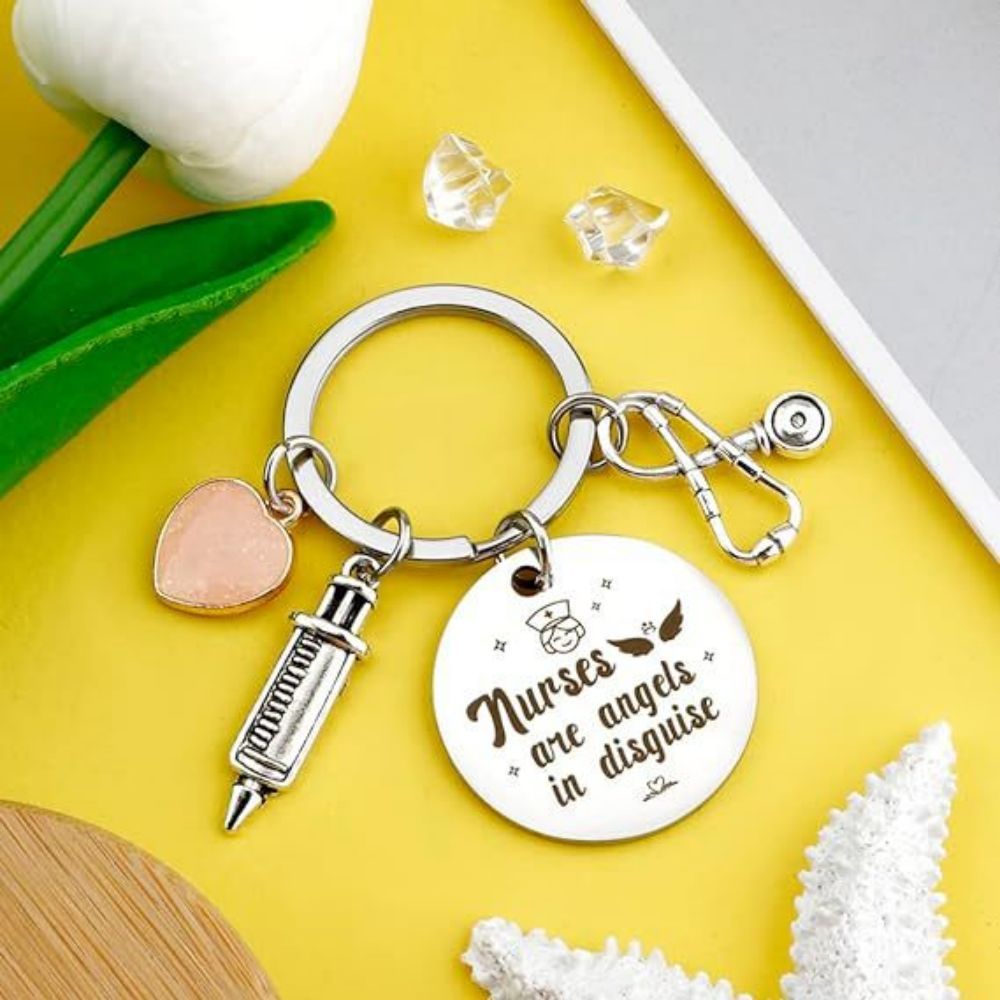 Nurse Keychain Stainless Steel Keychain Gifts For Women Nurses Week Gifts Nursing Graduation Gift Nurse Practitioner Gifts - soufeeluk