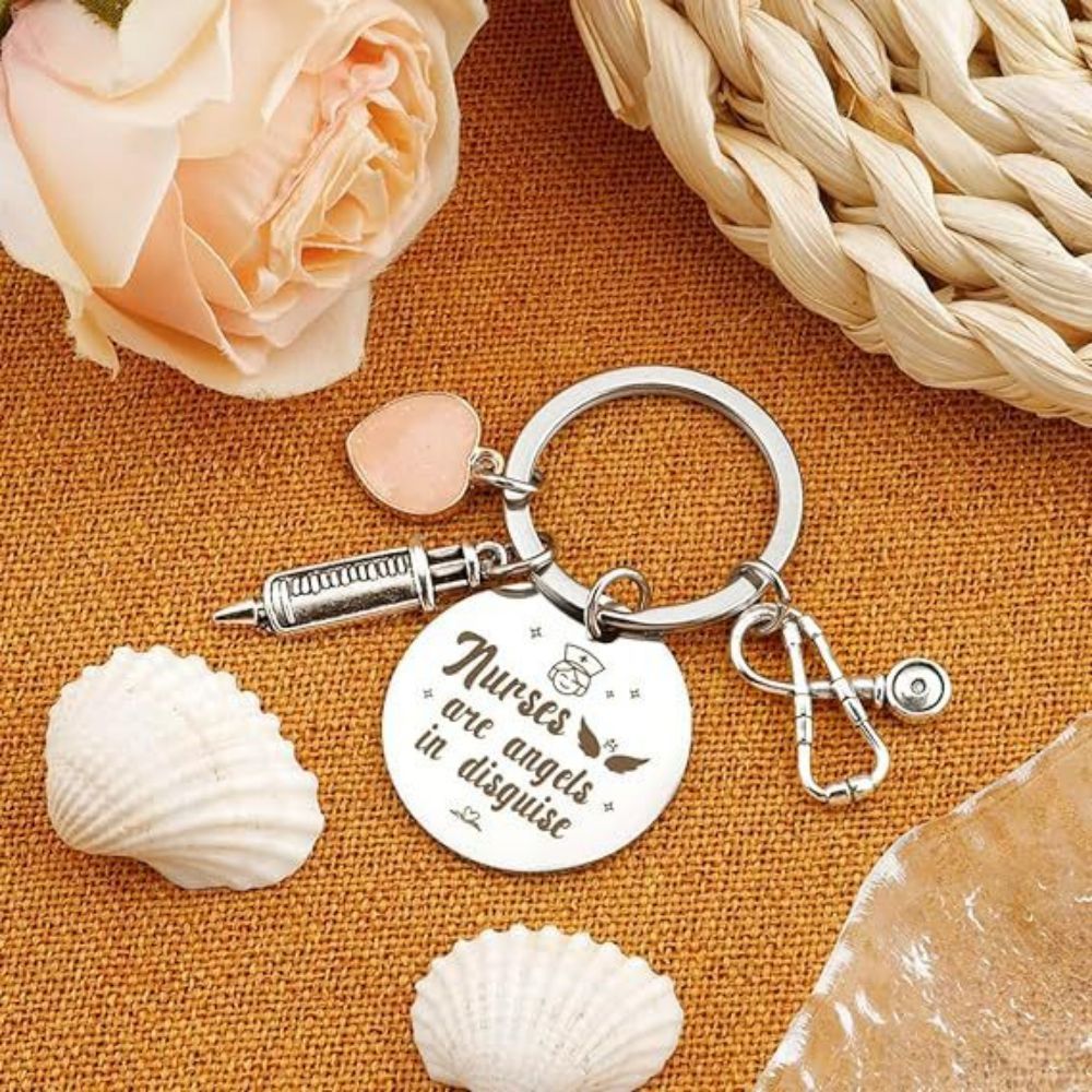 Nurse Keychain Stainless Steel Keychain Gifts For Women Nurses Week Gifts Nursing Graduation Gift Nurse Practitioner Gifts - soufeeluk