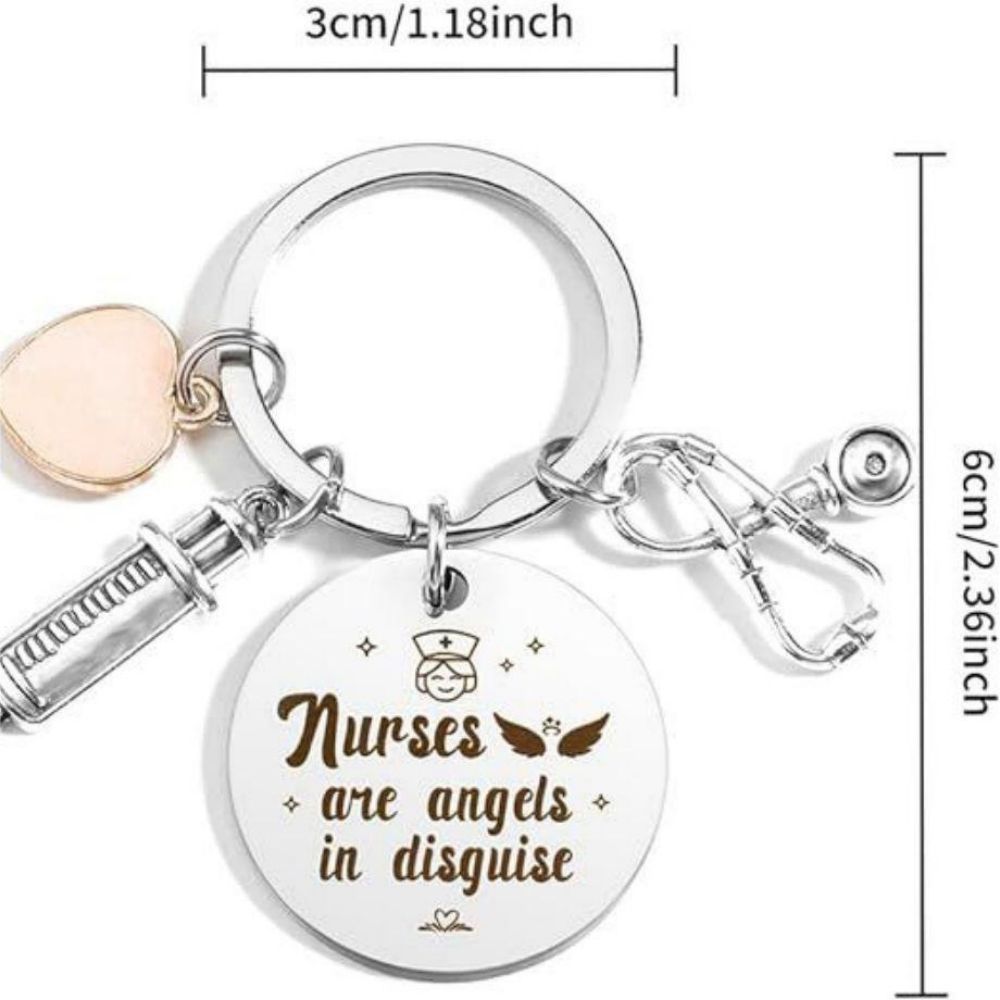 Nurse Keychain Stainless Steel Keychain Gifts For Women Nurses Week Gifts Nursing Graduation Gift Nurse Practitioner Gifts - soufeeluk