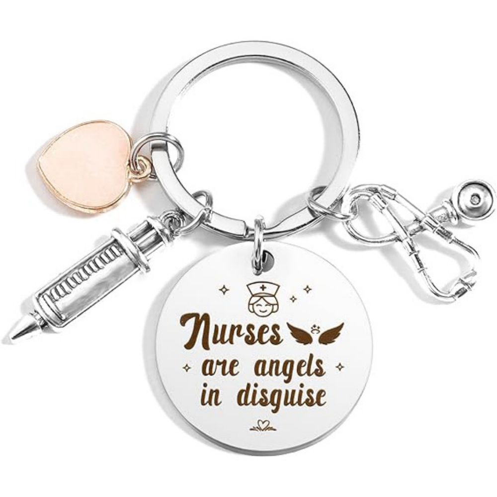 Nurse Keychain Stainless Steel Keychain Gifts For Women Nurses Week Gifts Nursing Graduation Gift Nurse Practitioner Gifts - soufeeluk