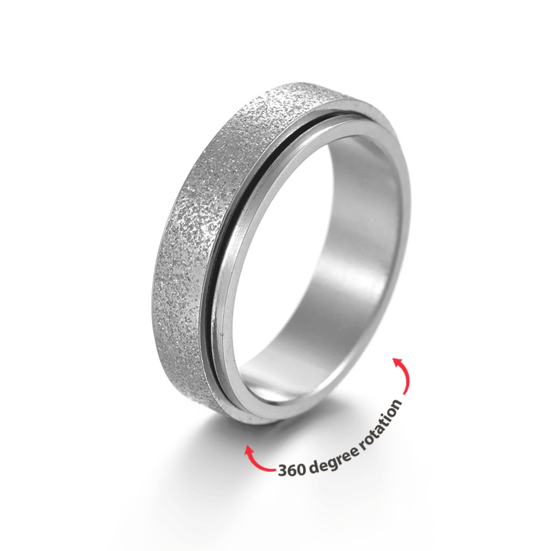 Spinning Anxiety Ring Silver Plated Fidget Ring For Men Women - soufeeluk