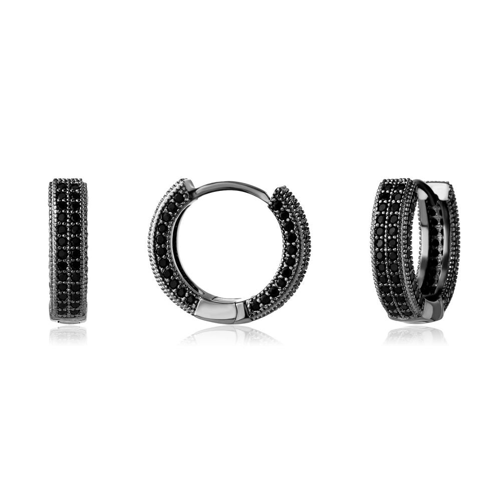 Hip Hop Earrings Pave Hoop Earrings Bling Earrings Personality Men's jewelry - soufeeluk