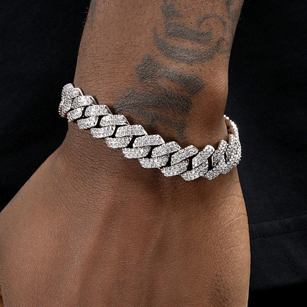 Hip Hop Bracelet Exaggerated Brilliant Iced Out Cuban Chain Bracelet For Men - soufeeluk