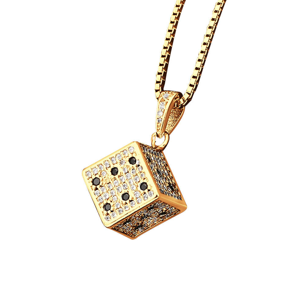 Hip Hop Necklace Fashionable Dice Zircon Necklace Jewelry Gifts For Men