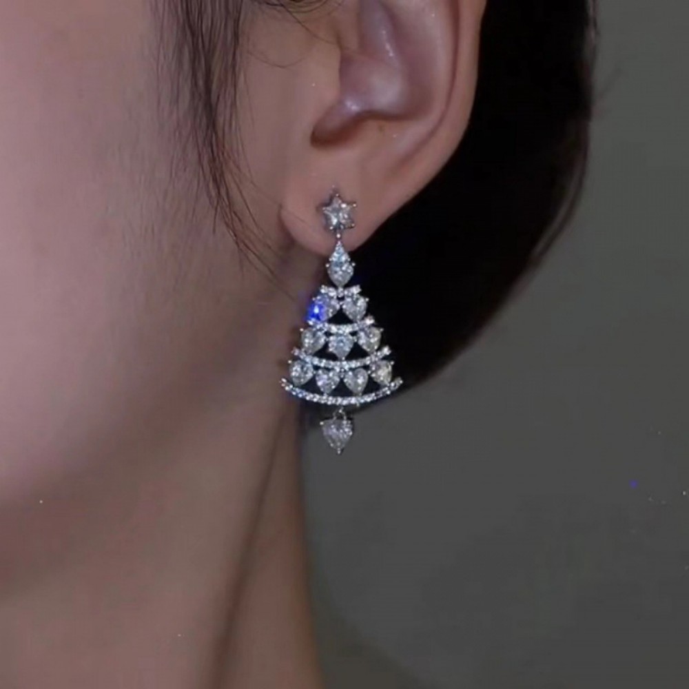 Christmas Tree Earrings Christmas Jewelry Studs Various Styles Gifts For Her Christmas Gifts - soufeeluk