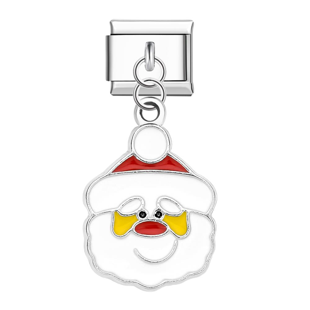 Santa Claus Italian Charm For Italian Charm Bracelets Composable Link Christmas Gift - soufeeluk
