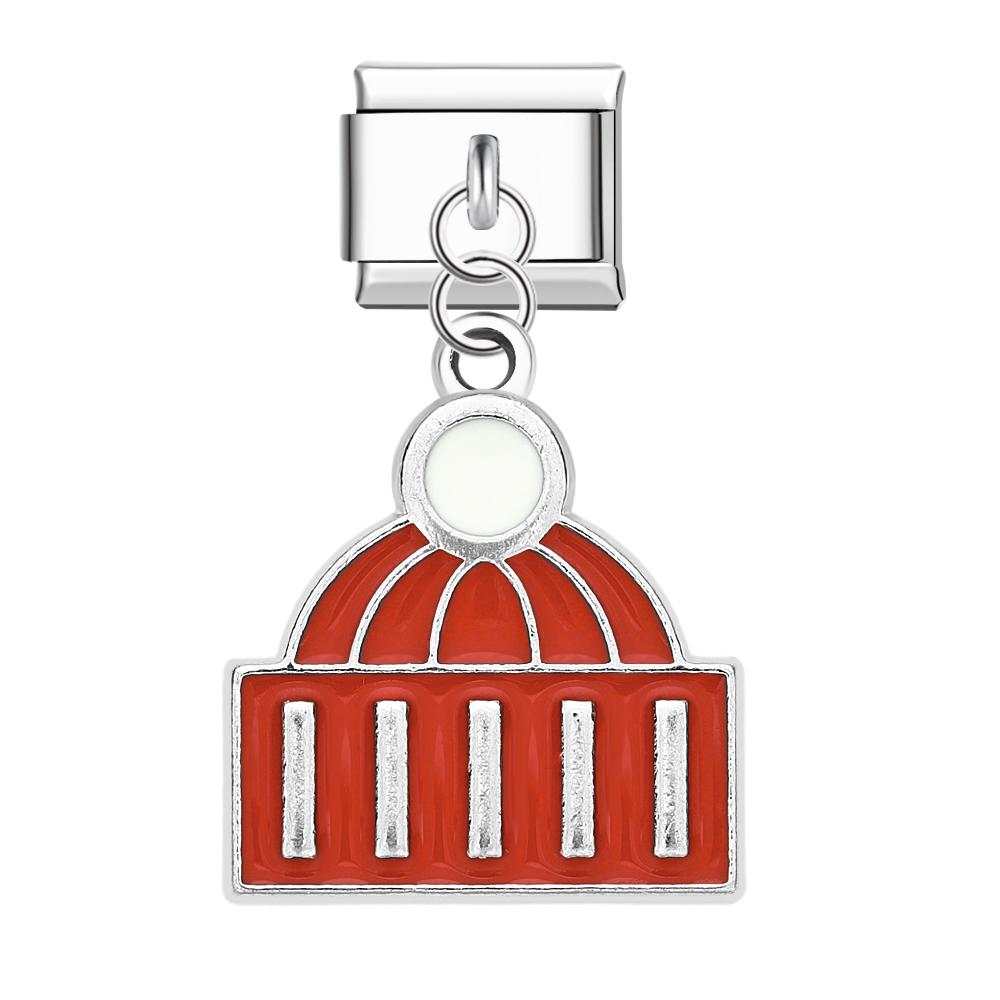 Santa Hat Italian Charm For Italian Charm Bracelets Composable Link Christmas Gift - soufeeluk