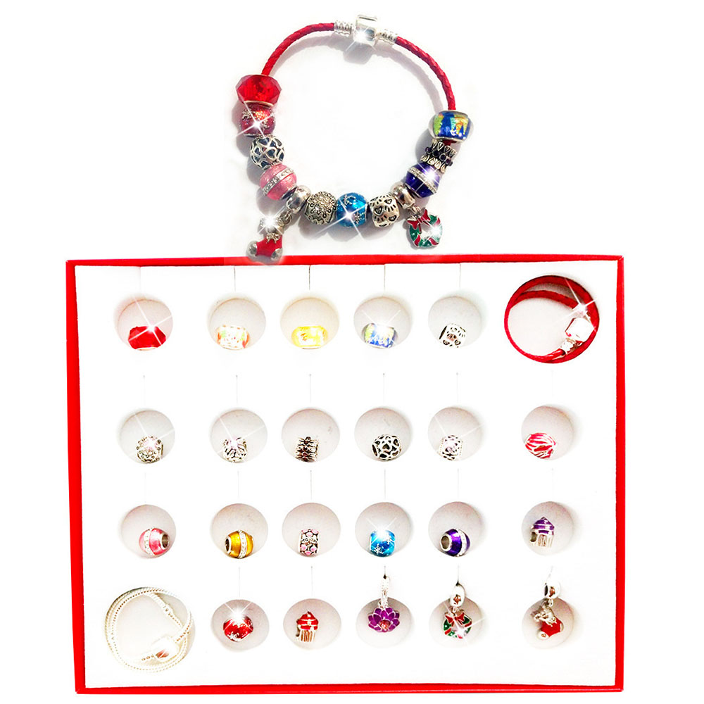Glass Bead Braided Bead Geometric Christmas Bracelet Blind Box 24-Day Countdown To Christmas Advent - soufeeluk