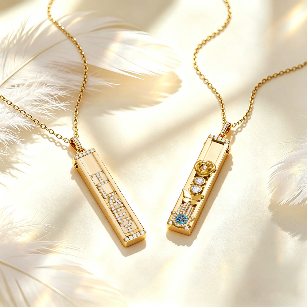 Custom Letters Necklace & Bracelet Optional Charm Necklace Double Sided Skinny Charm Pendant Gift for Her - soufeeluk