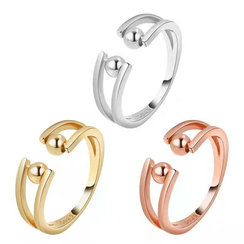 Rotating Ring Relieving Anxiety Adjustable Spinner Ring Jewellery Gift for Women Men - soufeeluk