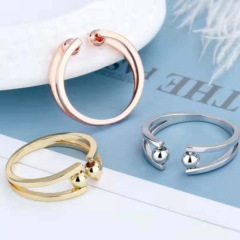 Rotating Ring Relieving Anxiety Adjustable Spinner Ring Jewellery Gift for Women Men - soufeeluk