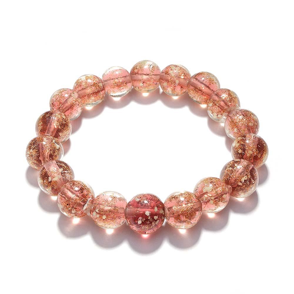 Brown Firefly Glass Stretch Beaded Bracelet Glow in the Dark Luminous Bracelet - soufeeluk