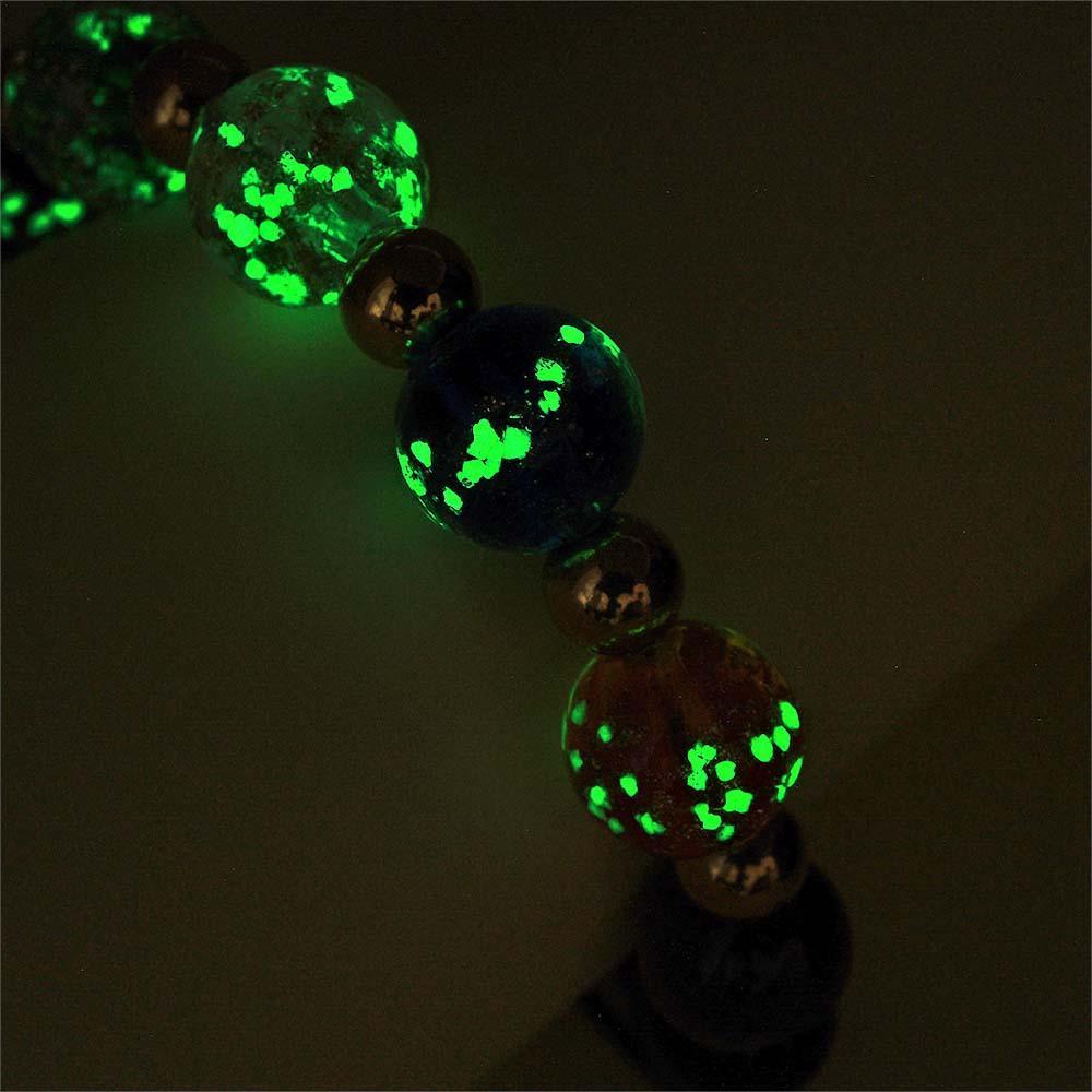 Luminous Gold Beads Six-Color Firefly Glass Braided Bracelet Glow in the Dark Luminous Bracelet - soufeeluk