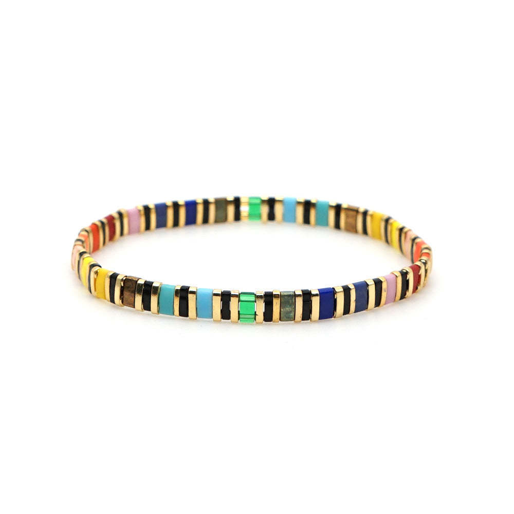 Tila Bracelet Rainbow Colors Handcrafted Gift for Jewelry Lovers - soufeeluk